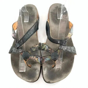 Think womens sandals size 12 43 multicolored floral toe ring